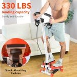 Adjustable Twist Stepper with Handlebar and Bands