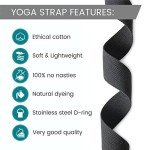 Extra Long Organic Cotton Yoga Strap - Graphite Grey