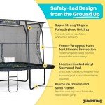 Deluxe Rectangular Trampoline with Safety Net & Ladder