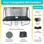 Deluxe Rectangular Trampoline with Safety Net & Ladder