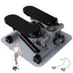CITYSPORTS Mini Stepper with Resistance Bands & LCD Monitor