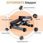CITYSPORTS Mini Stepper with Resistance Bands & LCD Monitor