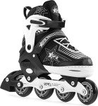 Adjustable Grey/Silver Skates for Kids, Size 3-6