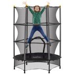 Kids 4.6FT Trampoline with Safety Enclosure
