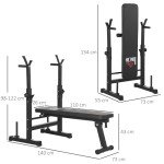 Foldable Adjustable Weight Bench with Barbell Rack