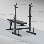 Foldable Adjustable Weight Bench with Barbell Rack
