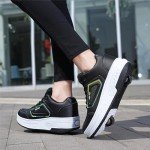 Adjustable Roller Sneakers for Kids - Black