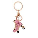 Cute Rhinestone Ice Skating Keychain for Women