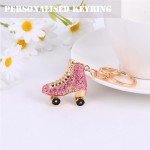 Cute Rhinestone Ice Skating Keychain for Women