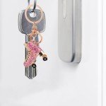 Cute Rhinestone Ice Skating Keychain for Women