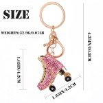 Cute Rhinestone Ice Skating Keychain for Women