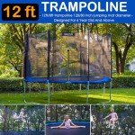 SereneLife 8ft-12ft Safe Kids Trampoline with Net