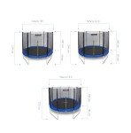 SereneLife 8ft-12ft Safe Kids Trampoline with Net