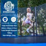 SereneLife 8ft-12ft Safe Kids Trampoline with Net