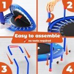 Happin Kids Mini Trampoline with Handlebar & Safety Pad