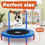 Happin Kids Mini Trampoline with Handlebar & Safety Pad