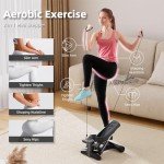 Portable Black Stair Stepper with Resistance Band