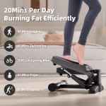 Portable Black Stair Stepper with Resistance Band