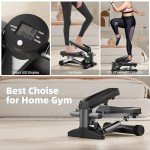 Portable Black Stair Stepper with Resistance Band