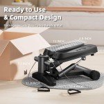 Portable Black Stair Stepper with Resistance Band