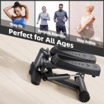 Portable Black Stair Stepper with Resistance Band
