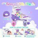 Adjustable Unicorn Roller Skates for Kids - Purple
