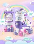 Adjustable Unicorn Roller Skates for Kids - Purple
