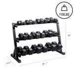 Zlinke 3-Tier Dumbbell Rack for Home Gym