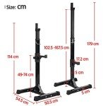 Yaheetech Adjustable Barbell Rack for Home Gym