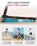 REDLIRO Foldable Treadmill with Auto Incline