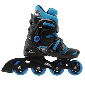 Kids Inline Roller Skates - Black/Blue UK 1-4