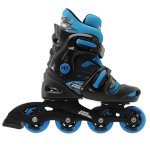 Kids Inline Roller Skates - Black/Blue UK 1-4