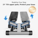 OLIXIS Portable Mini Stepper with Resistance Bands