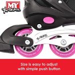 Pink Adjustable Inline Roller Skates for Kids