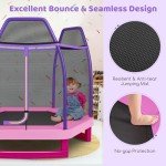 Kids 7ft Hexagonal Trampoline with Safety Net