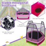 Kids 7ft Hexagonal Trampoline with Safety Net