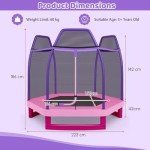 Kids 7ft Hexagonal Trampoline with Safety Net