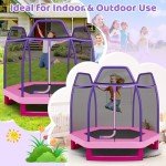 Kids 7ft Hexagonal Trampoline with Safety Net