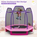 Kids 7ft Hexagonal Trampoline with Safety Net