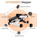 CITYSPORTS Mini Stepper with Resistance Bands & LCD