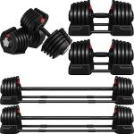 Yaheetech 80KG Adjustable Dumbbell and Barbell Set