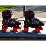 Adjustable Quad Roller Skates for Kids (Red)