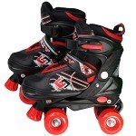 Adjustable Quad Roller Skates for Kids (Red)