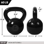 60 lb Cast Iron Kettlebell for Home Workouts