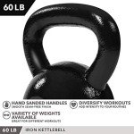 60 lb Cast Iron Kettlebell for Home Workouts