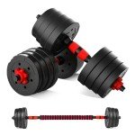 Adjustable 30Kg Dumbbells & Barbell Set for Home Gym