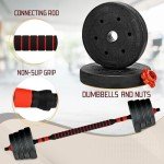 Adjustable 30Kg Dumbbells & Barbell Set for Home Gym