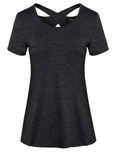 iClosam Women's Short Sleeve Yoga Workout Top