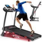 Folding Treadmill with 15% Incline & 18 Programs