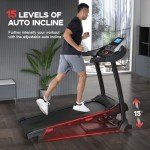 Folding Treadmill with 15% Incline & 18 Programs